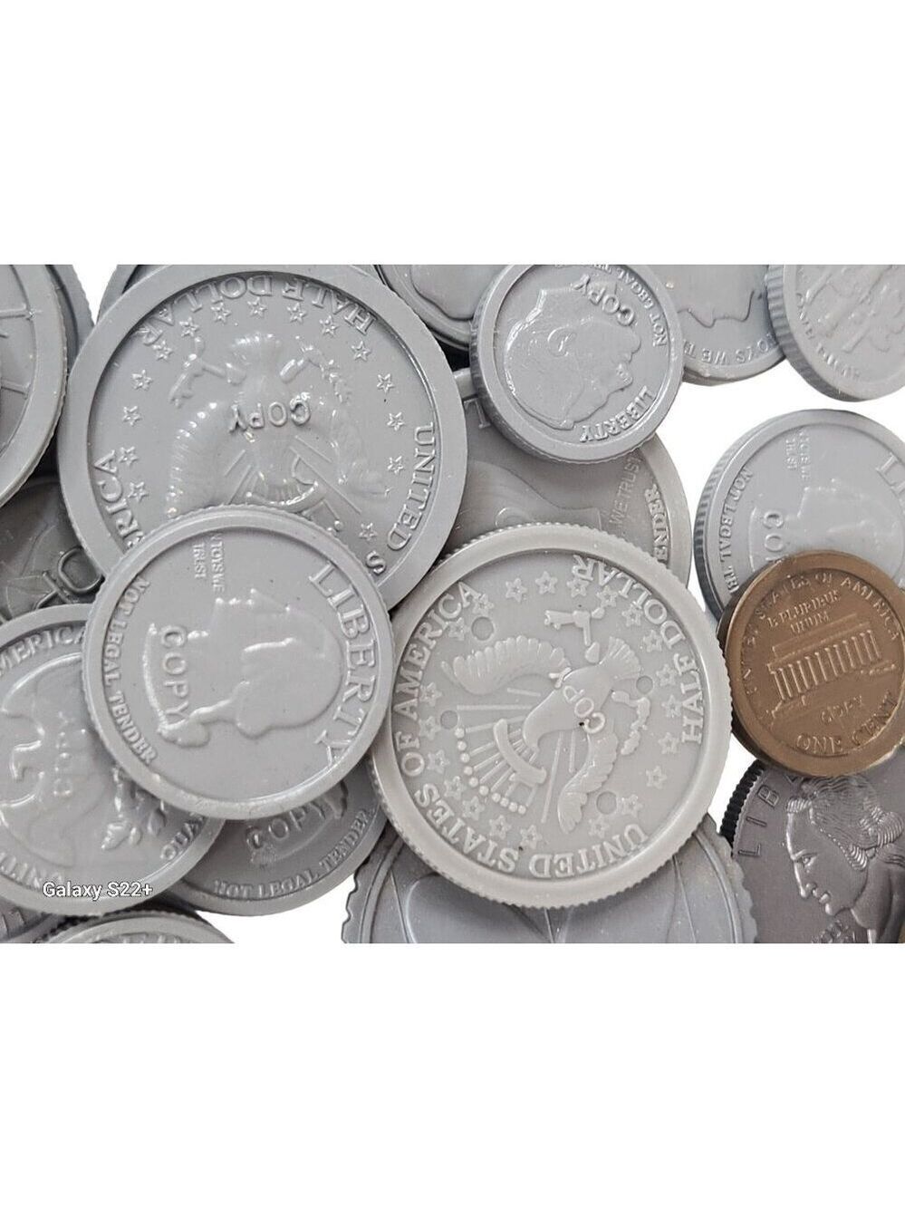 Assorted Play Money Coins Lot - Plastic & Metal Look Alike - Picture 14 of 16